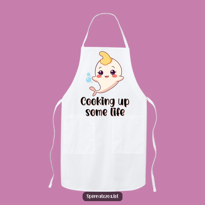 Funny Sperm Floating Apron - Cook Up Some Cheeky Fun!