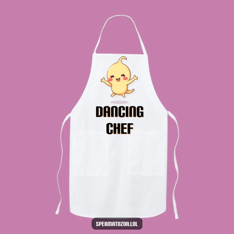 Funny Sperm Dance Apron: Cook with Joy in This Humorous Kitchen Gear!
