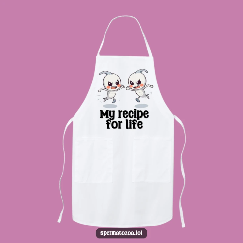 Funny Sperm Race Apron: Determined Chefs, Hilarious Kitchen Gift!