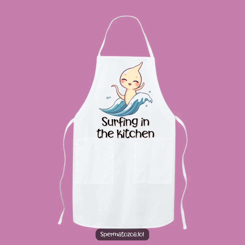 Funny Sperm Surfer Apron - Ride the Waves in the Kitchen!