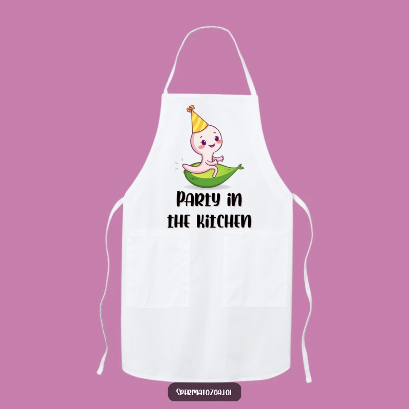 Funny Sperm Cell Avocado Party Apron: Cook Up Fun With Festive Flair!