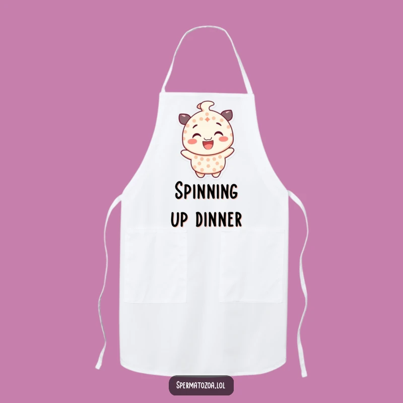 Funny Dotted Character Apron - Gleeful Spinning Smile Kitchen Wear