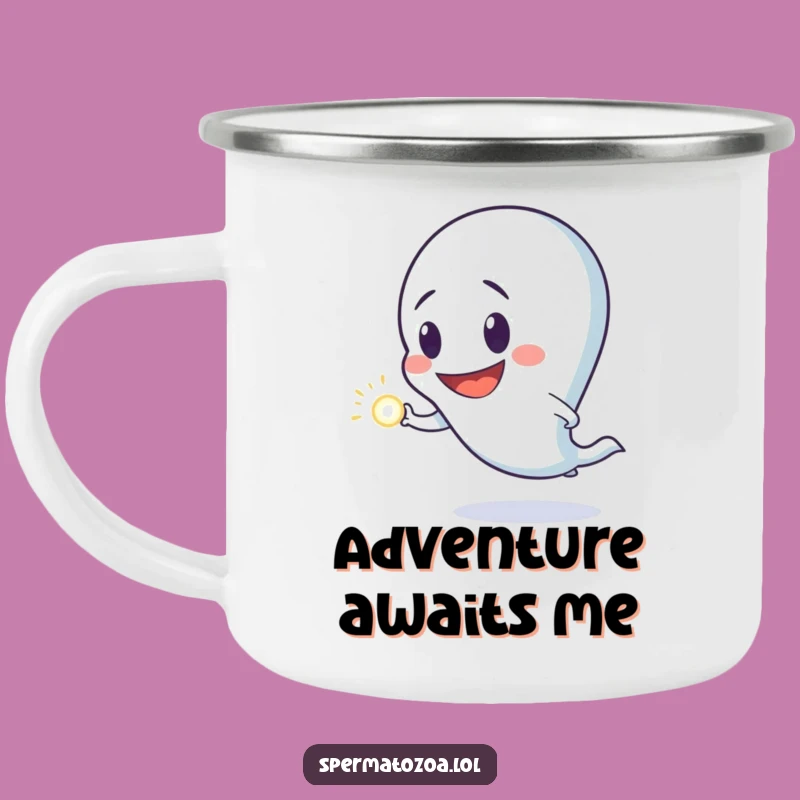 Funny Sperm Camping Mug: Goofy Sperm Adventure, Your Go-To Funny Gift for Outdoors!