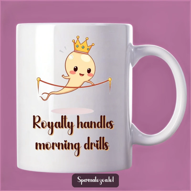 Funny Sperm King Rope Skipping Mug: Hilarious Sperm Cell Gift for a Laugh