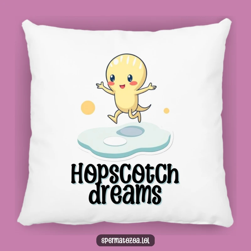 Funny Sperm Hopscotch Pillow: Add Comfy Playfulness and Humorous Fun