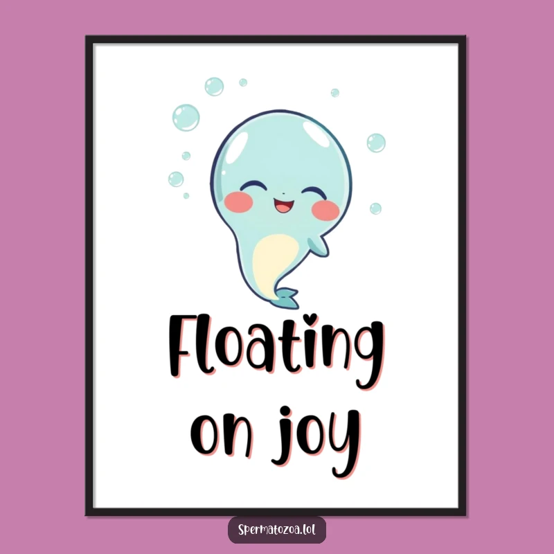 Funny Giggling Sperm Digital Art: Joyful Character, Instant Funny Gift Download!