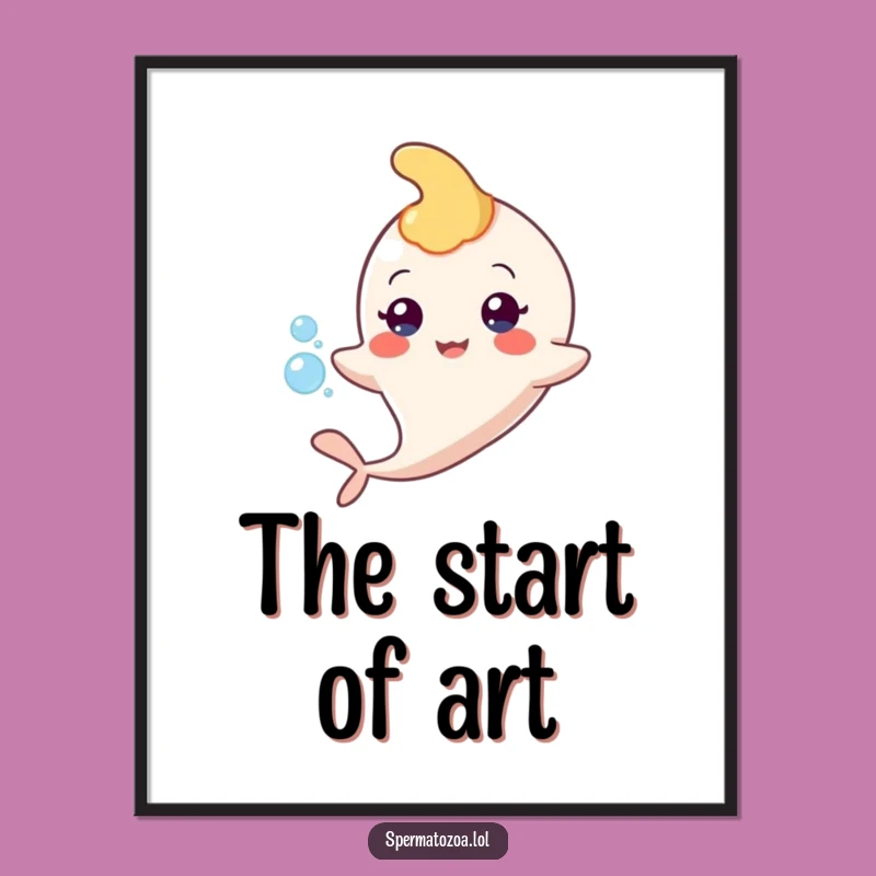 Funny Sperm Floating Digital Print - Instant Quirky Decor!