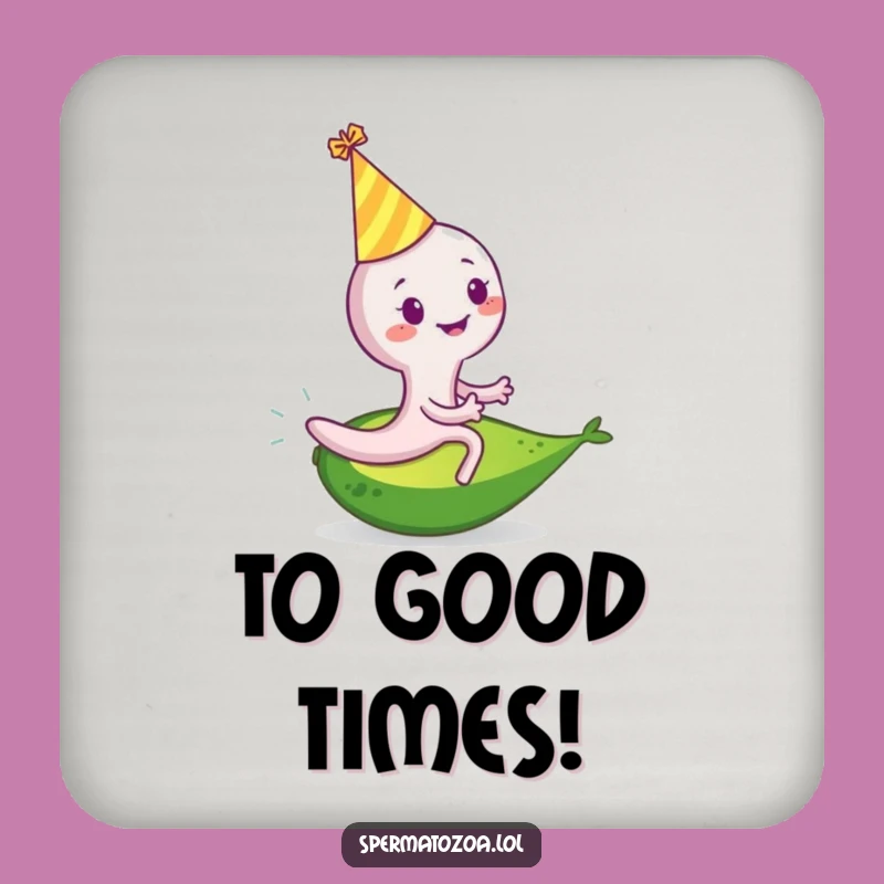 Funny Sperm Cell Avocado Party Coaster: Protect Surfaces With Festive Fun!