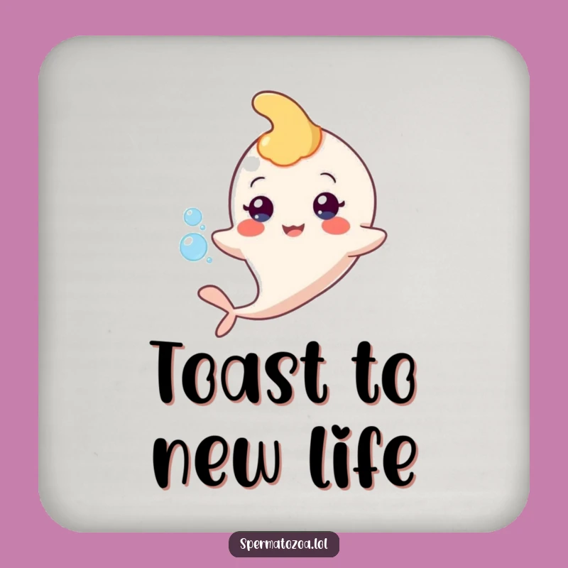 Funny Sperm Floating Coaster - Protect Surfaces with a Cheeky Touch!