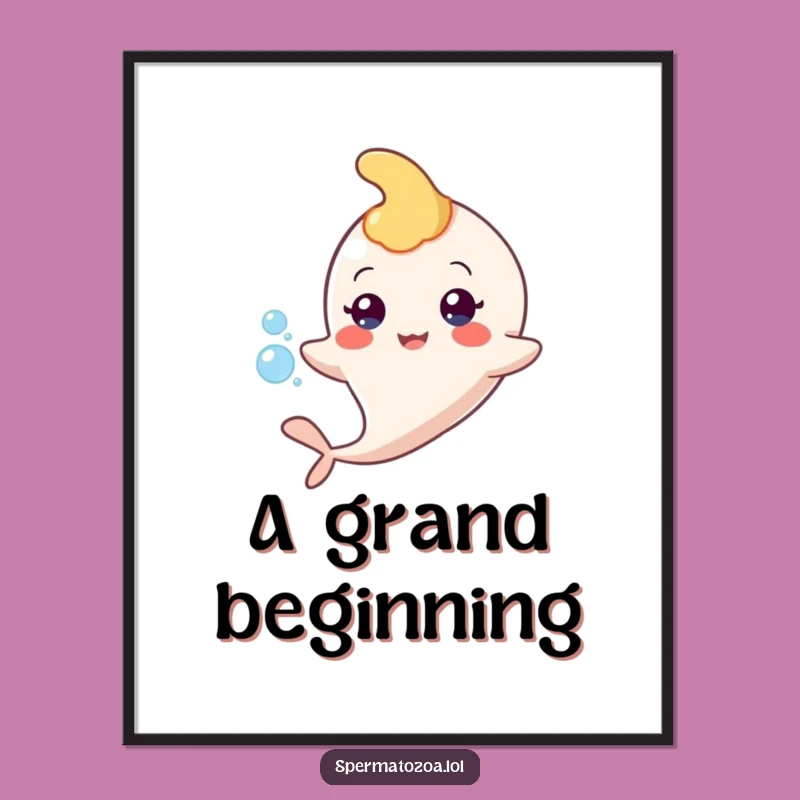 Funny Sperm Floating Poster - Unique Art for a Bold Statement!