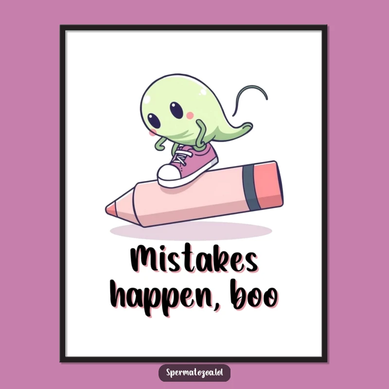 Funny Sperm Cell Tripping Poster: Bring Hilarious Mishaps to Your Walls!