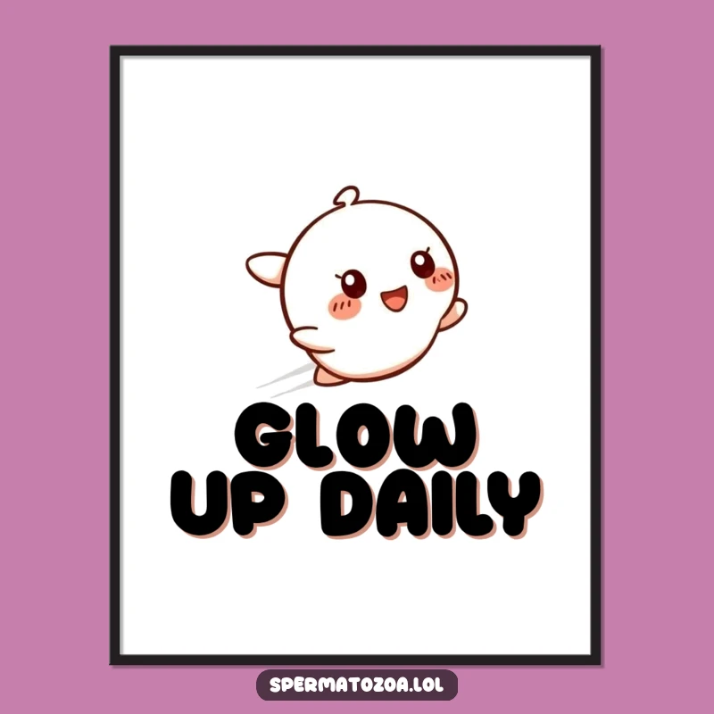 Funny Speedy Smile Poster: Glowing Character Art, Charming Home Decor Funny Gift
