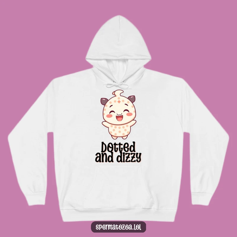 Funny Dotted Character Hoodie - Cozy Gleeful Spinning Smile Wear