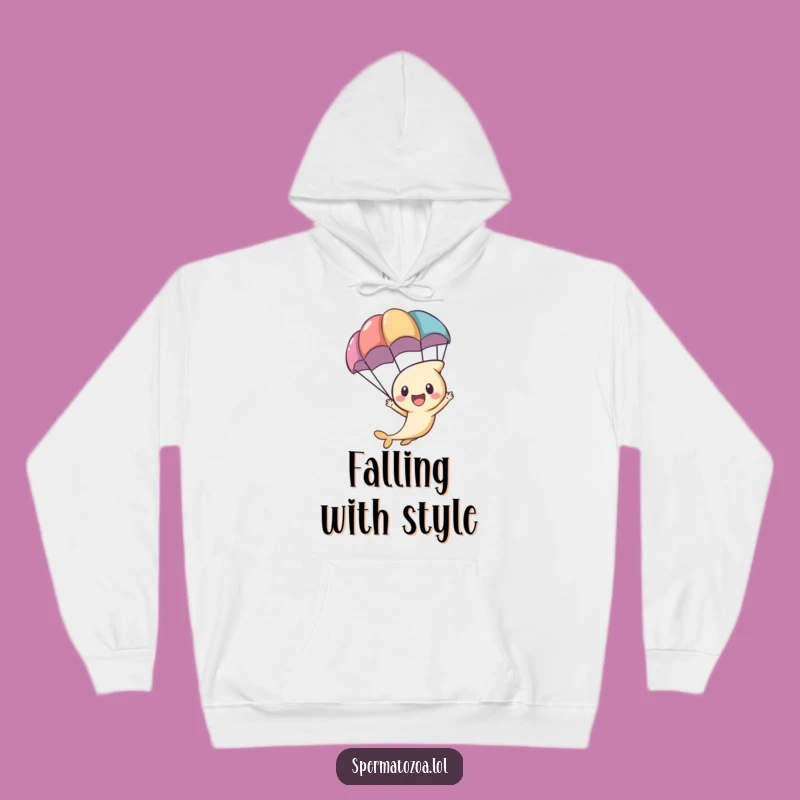 Funny Sperm Parachute Hoodie - Cozy Journey Character Sweatshirt