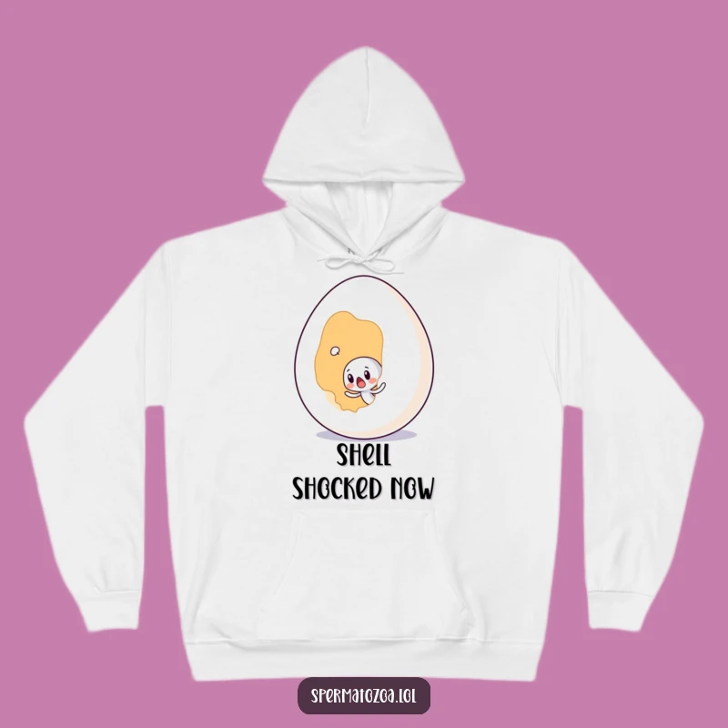 Funny Sperm Egg Surprise Hoodie - Cozy Shocked Character Sweatshirt