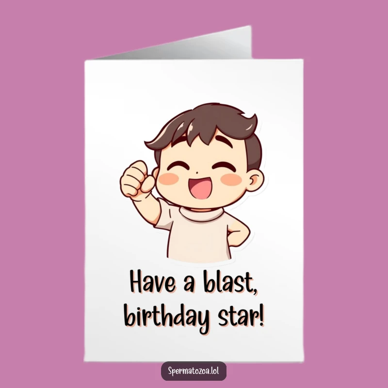 Free Printable Birthday Card: Cheerful Fist Pump, Energetic Funny Downloadable Gift