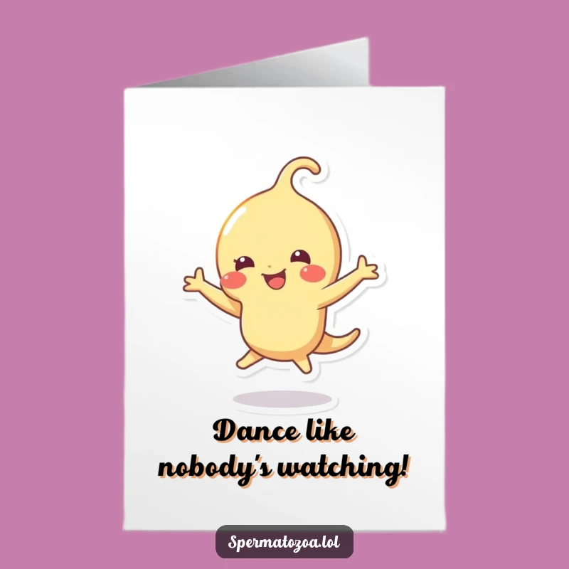 Free Printable Joyful Sperm Dance Birthday Card: Humorous Downloadable Greeting for Fun