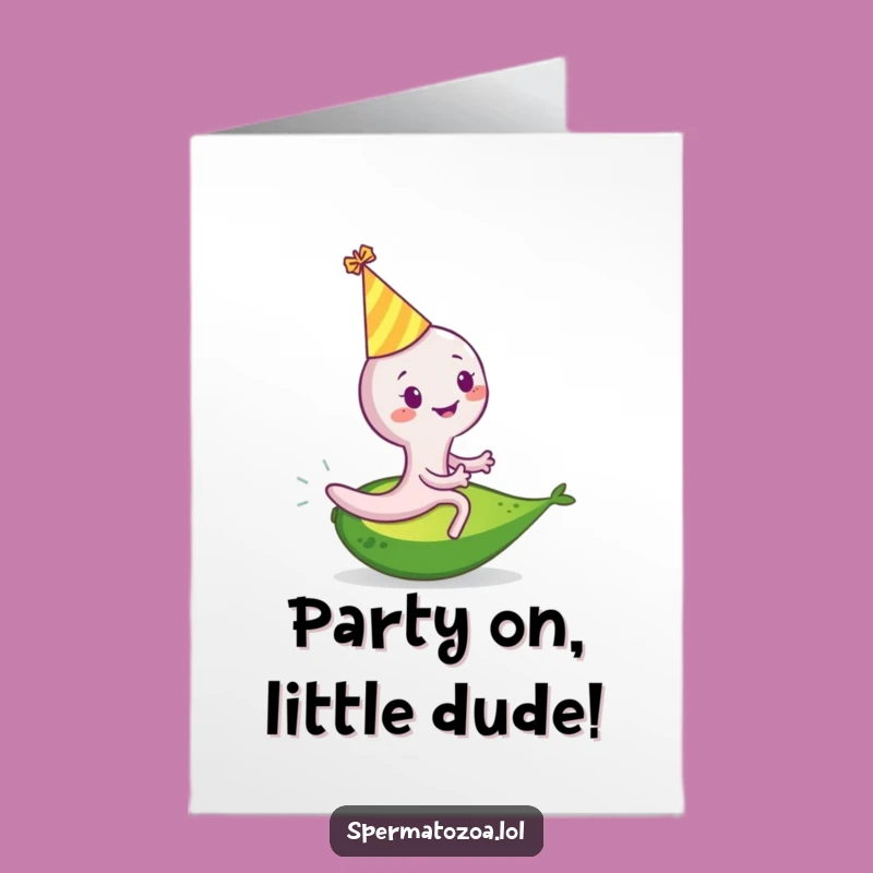 Funny Free Printable Birthday Card: Sperm on Avocado! Downloadable Gift.