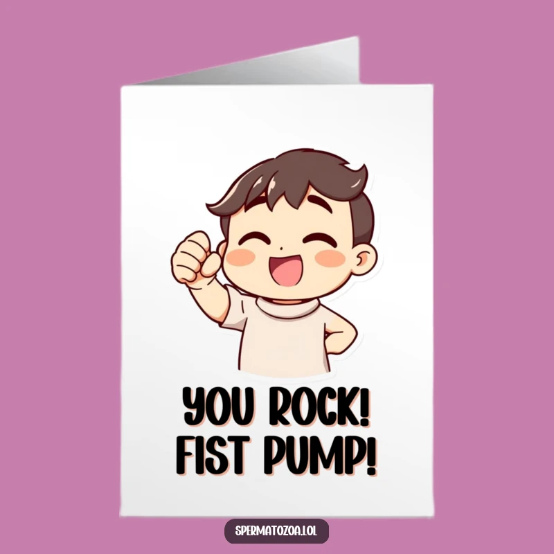 Free Printable Congrats Card: Cheerful Fist Pump, Exciting Funny Downloadable Gift