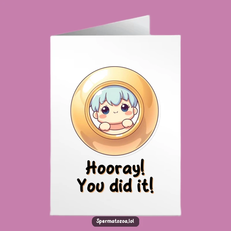 Free Printable Congrats Card: Circular Peek, Downloadable Celebration Surprise