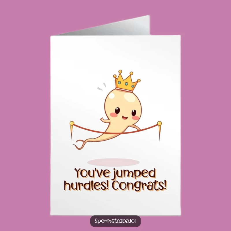 Free Printable Funny Sperm Congrats Card: Royal Sperm Skipping Rope DIY Downloadable Gift