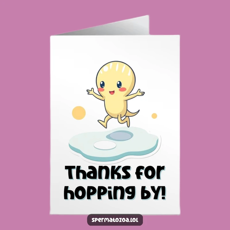 Free Printable Thank You Card: Sperm Hopscotch Thanks Funny Downloadable Gift