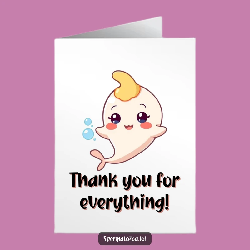 Funny Free Printable Thank You Card: Happy Sperm - Thanks a Million!