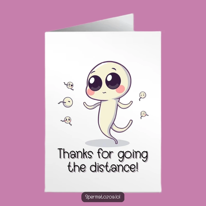 Free Printable Thank You Card: Sperm Cell Juggler! Funny Downloadable.