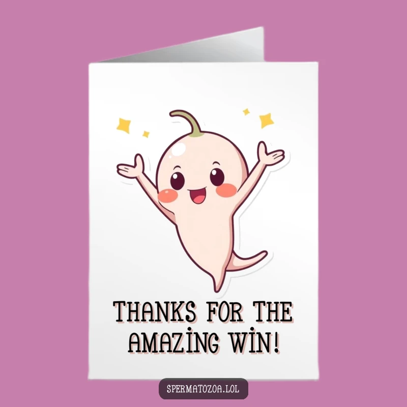 Free Printable Thank You Card: Sperm's Flip Thanks Funny Downloadable Gift