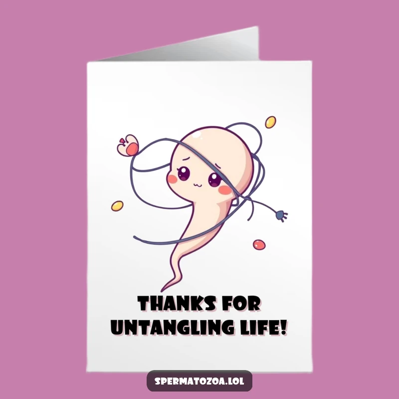 Funny Free Printable Thank You Card: Tangled Sperm - Thanks for Help!