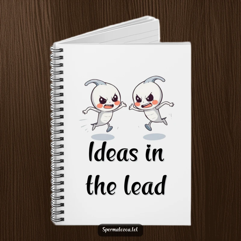 Funny Sperm Race Notebook: Determined tiny sperm characters on a notebook cover, perfect for jotting down funny thoughts.