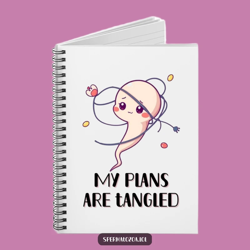 Funny Tangled Sperm Notebook - Jot Down Your Thoughts, Even When Stuck!
