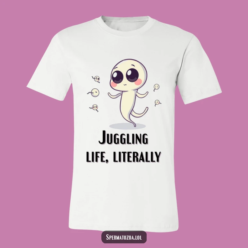 Funny Sperm Cell Juggling T-Shirt: Wear Your Wacky Science Pride!
