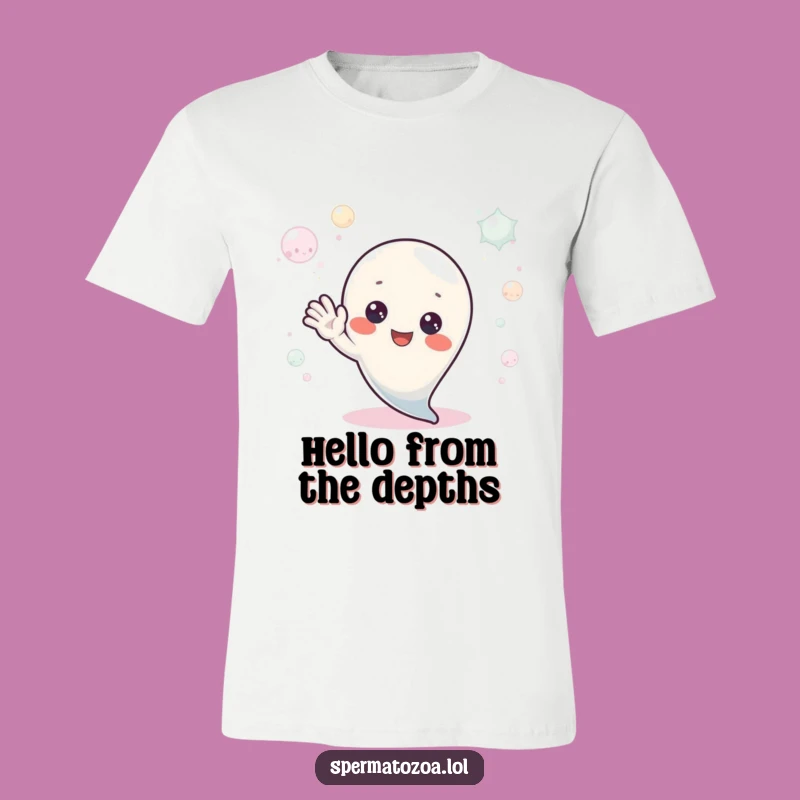 Funny Sperm Hello T-Shirt: Spread Smiles with a Cheerful Greeting