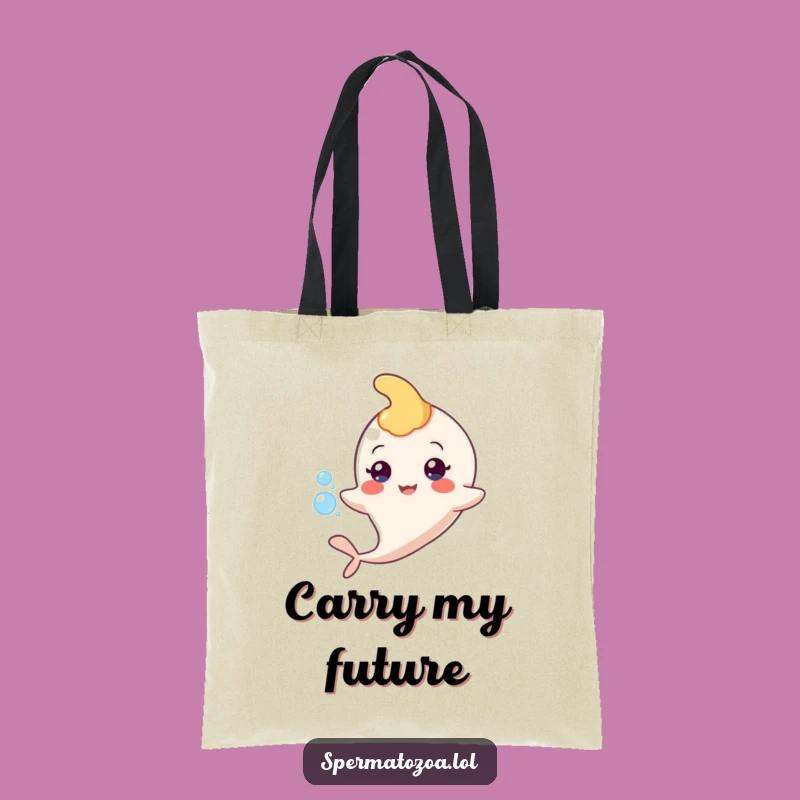 Funny Sperm Floating Tote Bag - Carry Your Essentials with Wit!