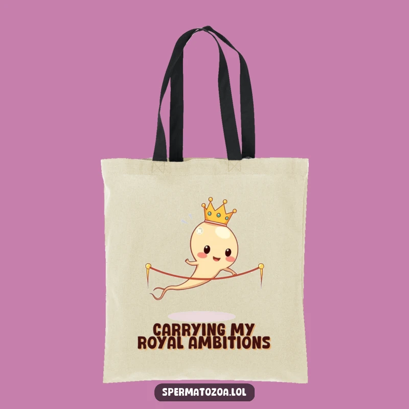 Funny Sperm King Tote Bag: Stylish Sperm Cell Carry-All, Perfect Funny Gift