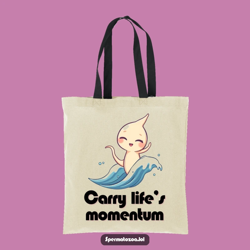 Funny Sperm Surfer Tote Bag - Carry Your Adventures with a Wink!